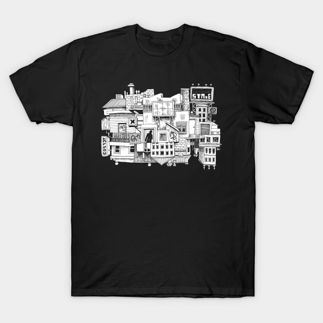 This town inverse T-Shirt by awcomix